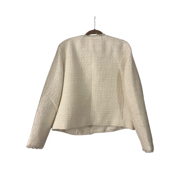 NWT J. Crew Women’s Wool Blend Tweed Jacket Gold Buttons Off White 18 Pockets - Picture 7 of 7
